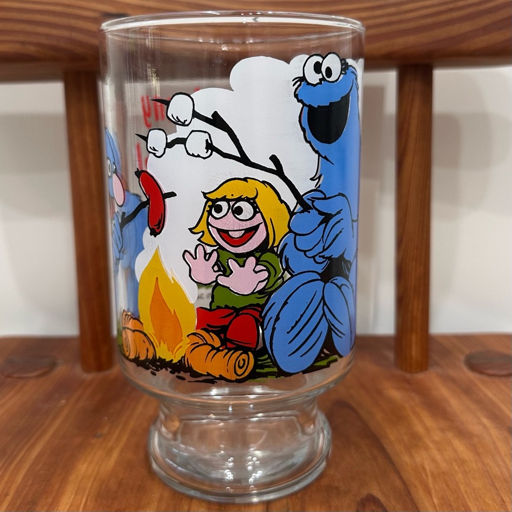 Vintage Sesami Street Drinking Glass Muppets What A Funny Looking Cookie Monster